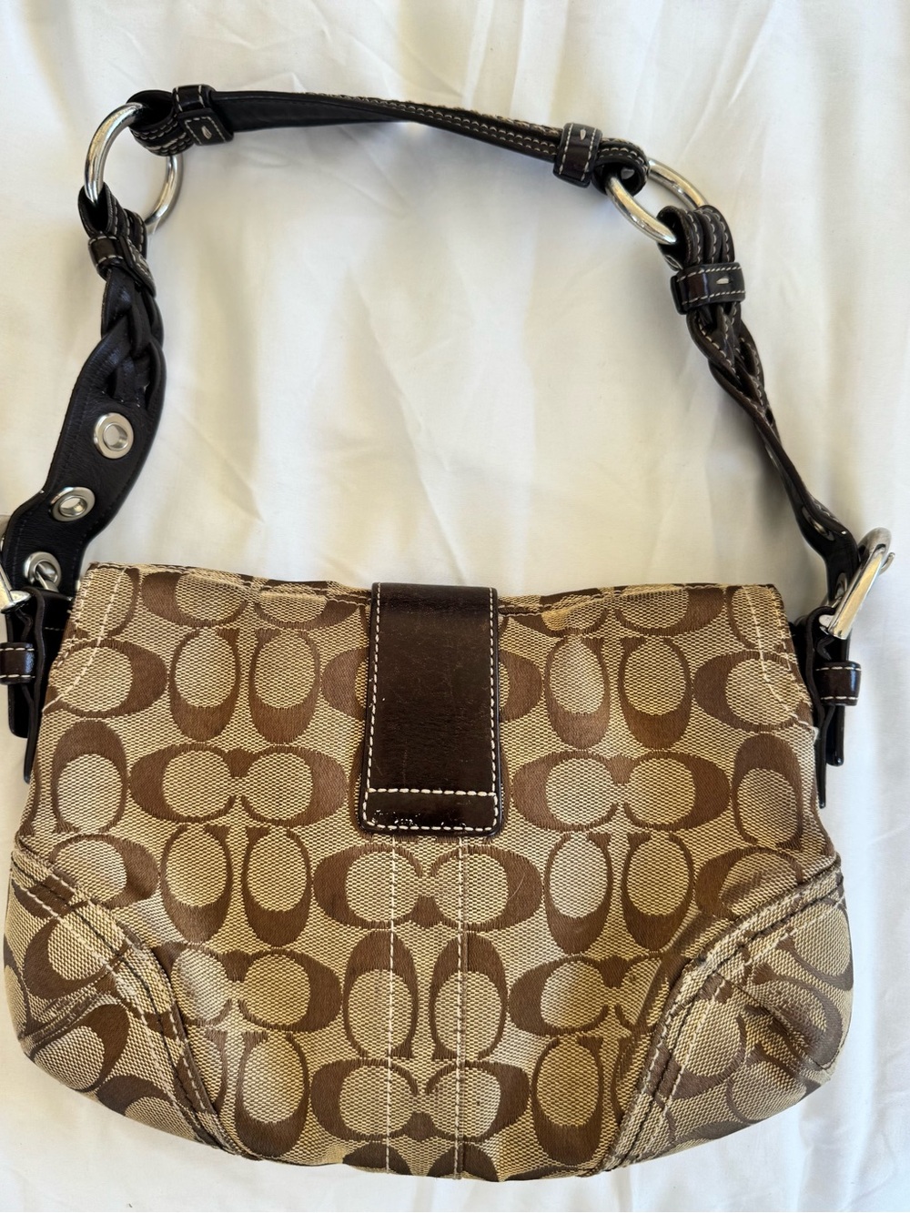 Y2K vintage Coach soho signature jacquard shoulder bag - Picture 11 of 15